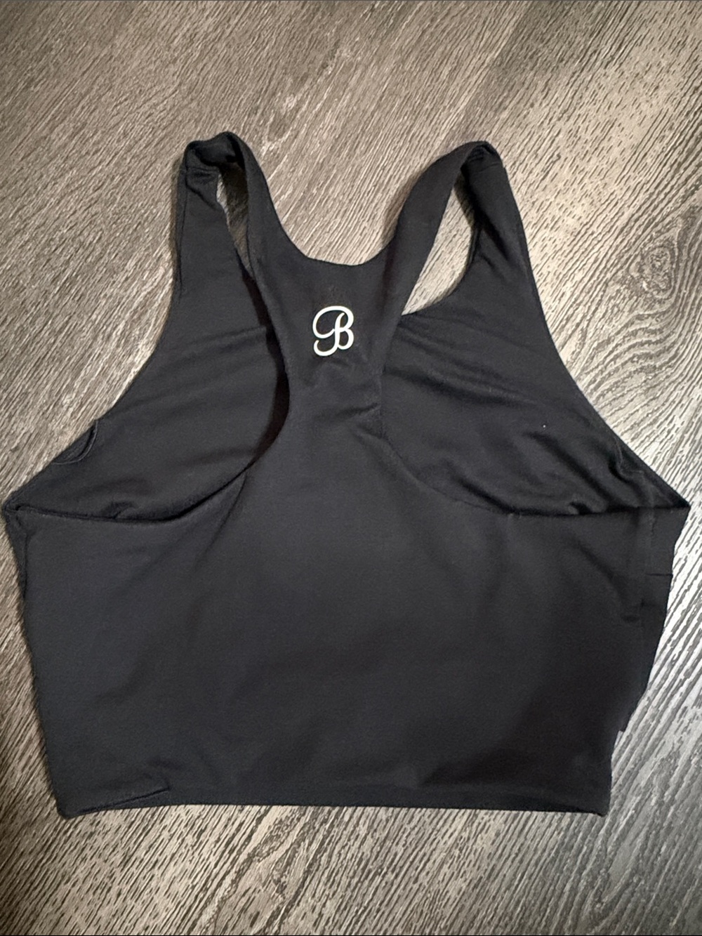 Bombshell sportswear Black Racerback Sports Bra - B Logo